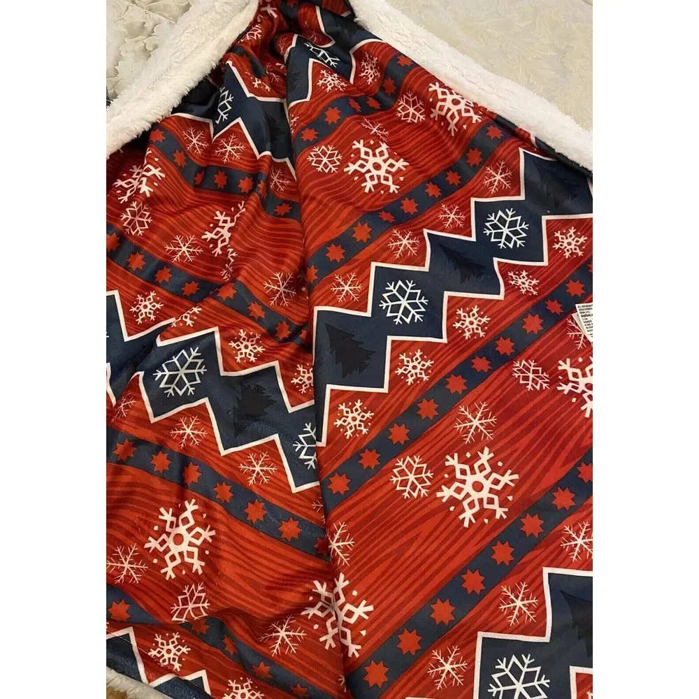 Disney Parks‎ Mickey & Minnie Mouse Holiday Fleece Throw Blanket  50